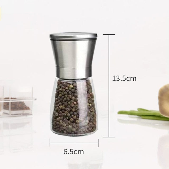 Pepper Grinder 2 in 1 Stainless Steel Manual Salt and Pepper Mill Grinder Spice Shakers Kitchen Tools Accessories for Cooking