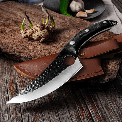 Chef Knife Forged Stainless Steel Butcher Knife Outdoor Hunting Kitchen Knife for Meat Fish Fruit Vegetable Boning Knife Cleaver