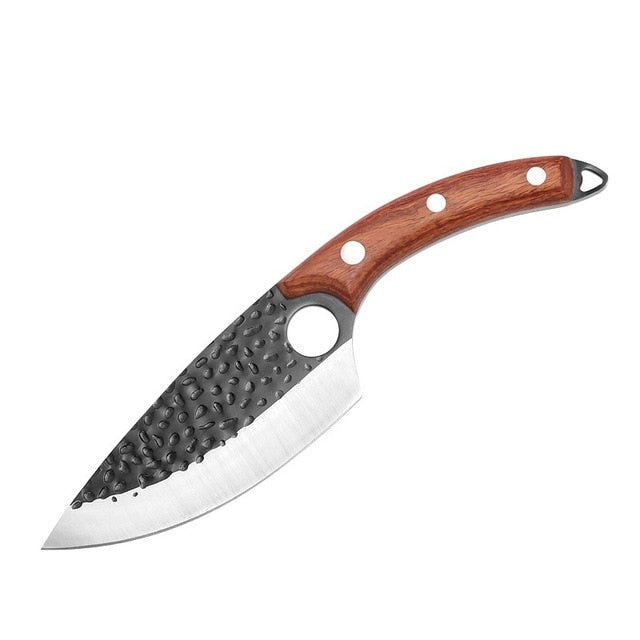 Chef Knife Forged Stainless Steel Butcher Knife Outdoor Hunting Kitchen Knife for Meat Fish Fruit Vegetable Boning Knife Cleaver