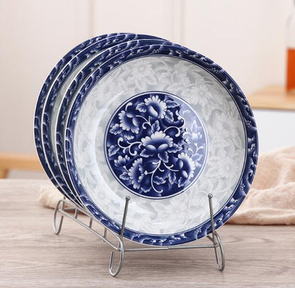 12pcs/ 8pcs/4pcs Japanese blue-and-white briefness style ceramic bowls plates dinnerware porcelain tableware set