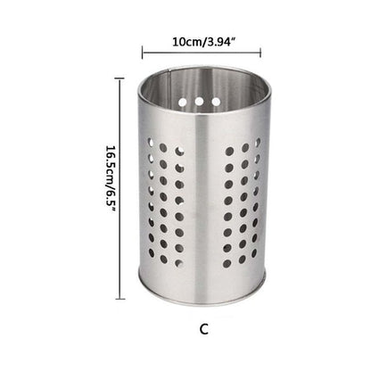 Stainless Steel Kitchen Cooking Utensils Holder Crock Drainer Flatware Caddy Cutlery Organizer Tableware Storage Serving Tool