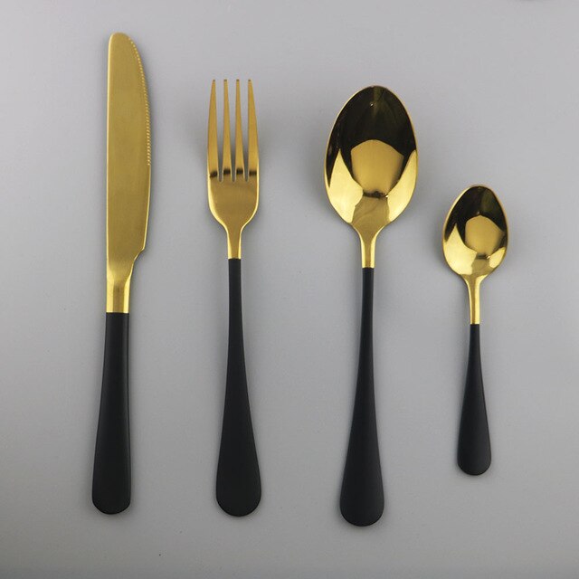 Westerm Blue Cutlery Set Dinnerware Forks Knives Spoons Tea Spoon Flatware Kitchen Dinner 18/10 Stainless Steel Tableware Set