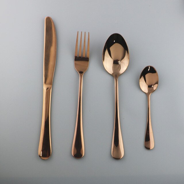 Westerm Blue Cutlery Set Dinnerware Forks Knives Spoons Tea Spoon Flatware Kitchen Dinner 18/10 Stainless Steel Tableware Set